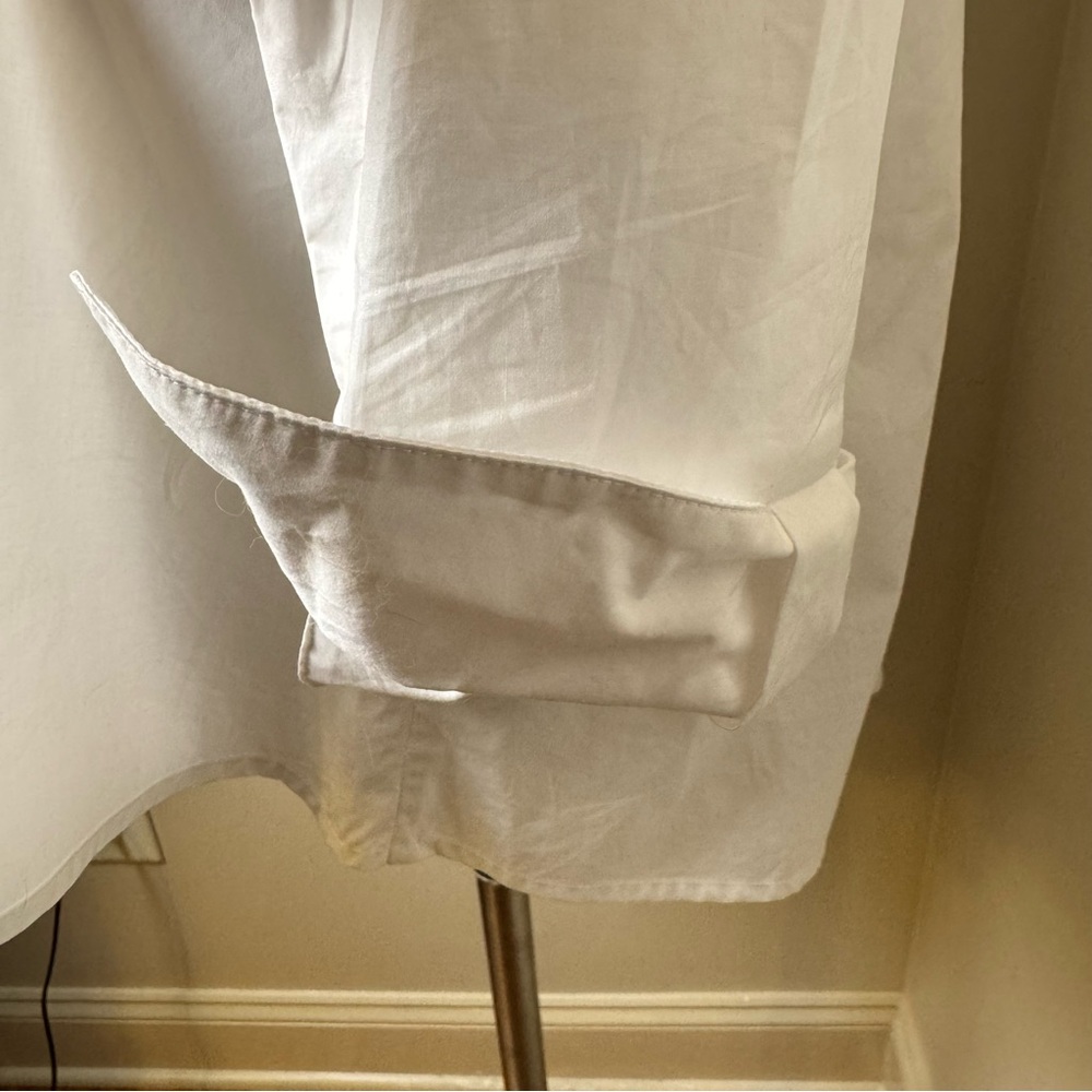 RAVEL Bow Back 100% Cotton Button Front Dress Shirt WHITE / MEDIUM - Picture 5 of 14